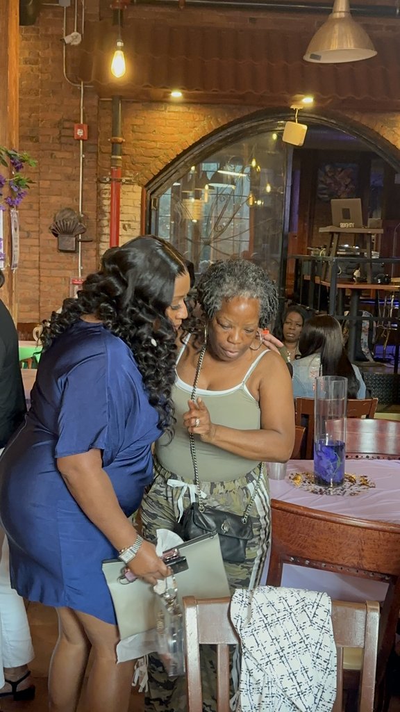 The founder greeting a guest during the evening
